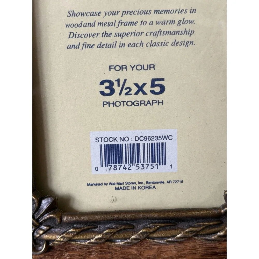 Home Trends Metal And Wood Vintage Photo Picture  Frame